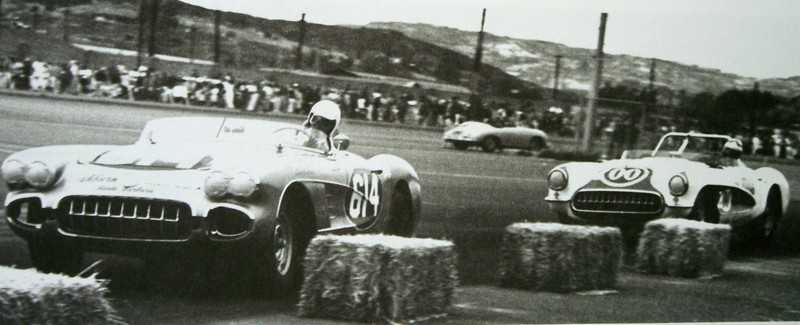 Dave MacDonald leads bob bondurant, Buford Lane, Scott Briley and Jay Hills at del mar 1960