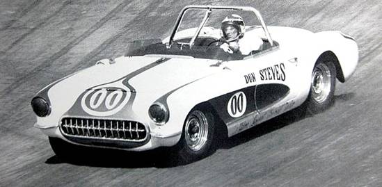 MacDonald tearing through the Marchbanks road course in his 1957 Vette