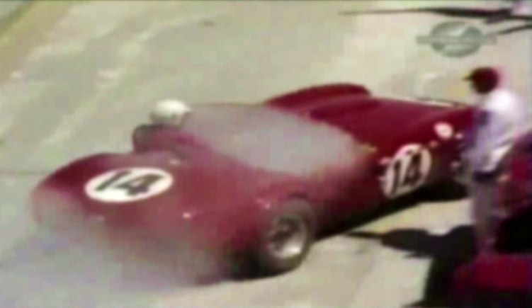 Dave MacDonald and Fireball Roberts co-drive the Shelby Cobra Roadster at the 12 HRS Sebring in 1963