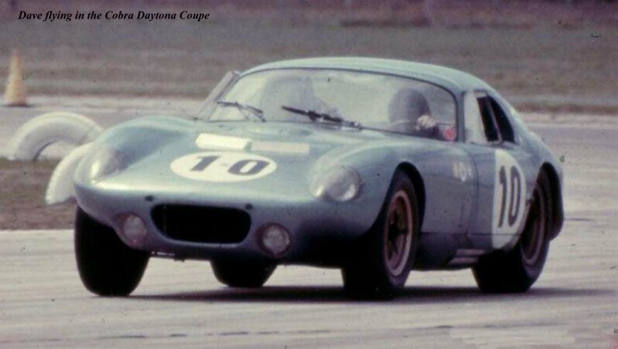 Dave MacDonald drove the Shelby Cobra Daytona Coupe to victory in 1964 12hrs of Sebring