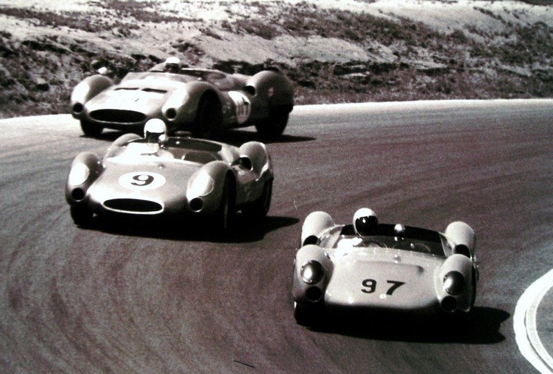 Dave MacDonald in the Carroll Shelby Lang Cooper King Cobra at Riverside International Raceway