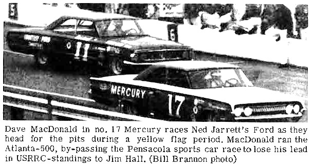 Dave MacDonald and Ned Jarrett leave pits in 1964 Atlanta 500
