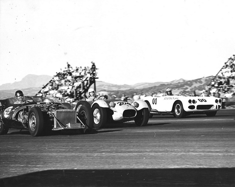 Dave MacDonald debuts the new Corvette Special at Cotati Raceway and wins going away